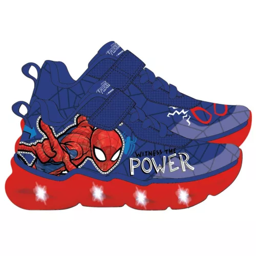 Pókember Power LED villogó, világító utcai cipő 31