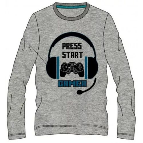 Gamer gyerek hosszú ujjú póló, felső 12 év 