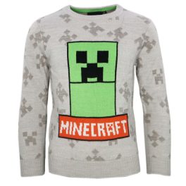 Minecraft Grey gyerek kötött pulóver 8 év / 128 cm
