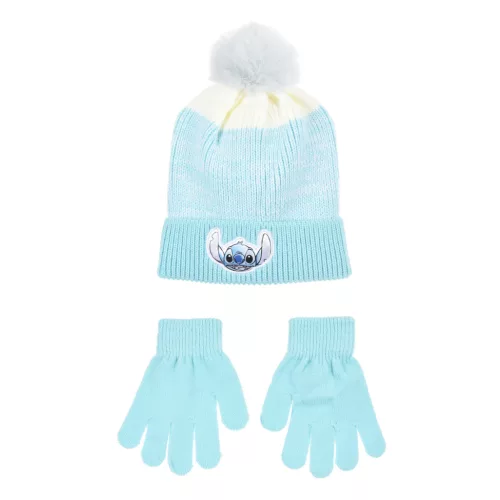 Disney Lilo és Stitch, A csillagkutya Ombre Blue  gyerek sapka + kesztyű szett 52 cm