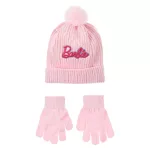 Barbie Light Pink flitteres gyerek sapka + kesztyű szett 52 cm