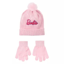   Barbie Light Pink flitteres gyerek sapka + kesztyű szett 52 cm