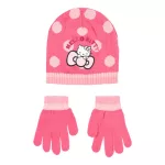 Hello Kitty Cute Dots Pink gyerek sapka + kesztyű szett 54 cm