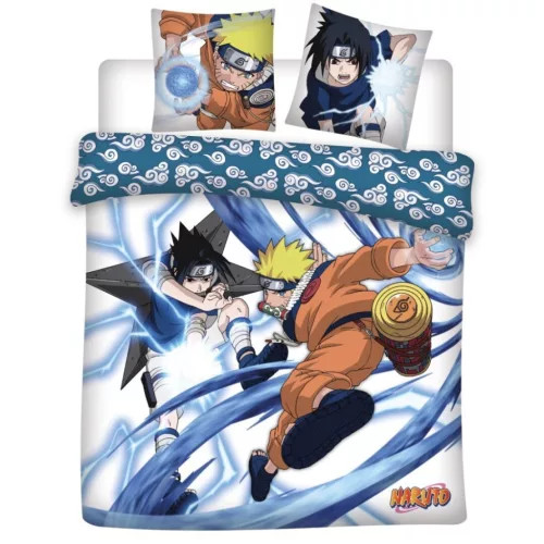 Naruto dupla, kétszemélyes ágyneműhuzat 240×220cm, 65x65 cm