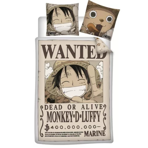 One Piece Wanted Poster ágyneműhuzat 140×200cm, 65×65 cm
