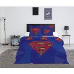 Superman Blue dupla, kétszemélyes ágyneműhuzat 240×220cm, 65x65 cm