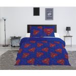Superman Blue dupla, kétszemélyes ágyneműhuzat 240×220cm, 65x65 cm