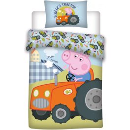   Peppa malac George's Tractor gyerek ágyneműhuzat 100×140cm, 40×45 cm