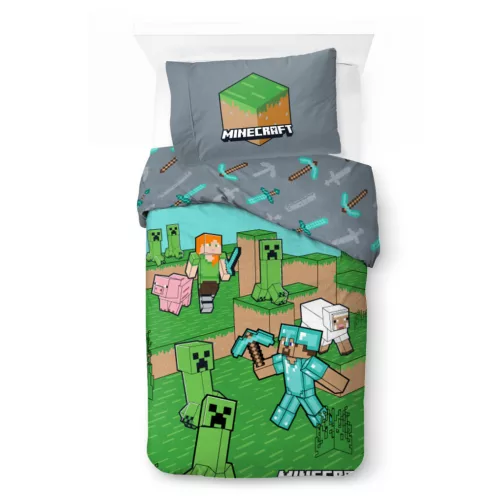 Minecraft Animals and Mobs ágyneműhuzat 140×200cm, 70×90 cm
