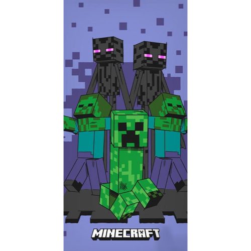 Minecraft Purple Attack fürdőlepedő, strand törölköző 70x140cm