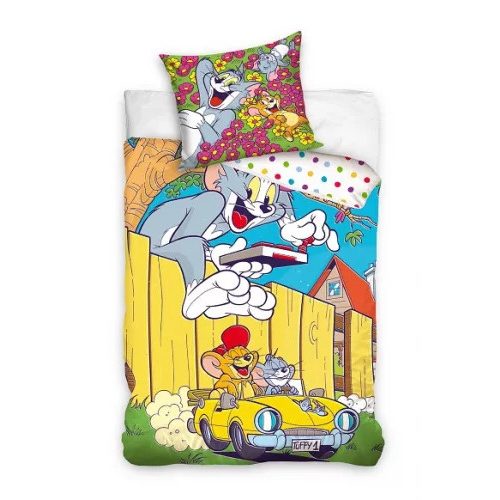 Tom és Jerry Fast car ágyneműhuzat 140×200cm, 70x90 cm 