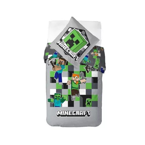 Minecraft Grey ágyneműhuzat 140×200cm, 70×90 cm 