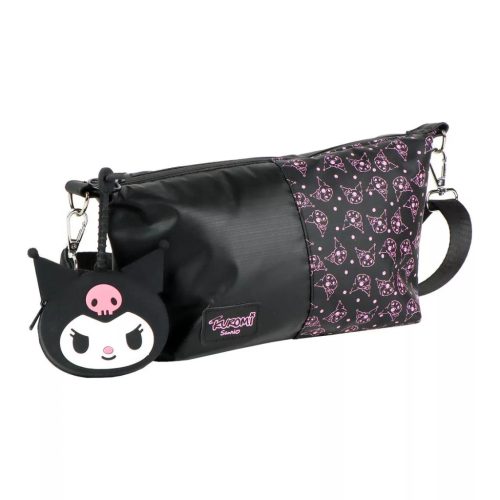 Hello Kitty Black Kuromi táska, oldaltáska pénztárcával 27 cm
