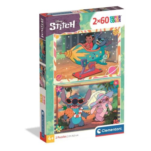 Disney Lilo és Stitch, A csillagkutya Galactic Vacation 2x60 db-os puzzle Clementoni