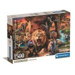 Állatos Tribal Society 1500 db-os Compact puzzle Clementoni