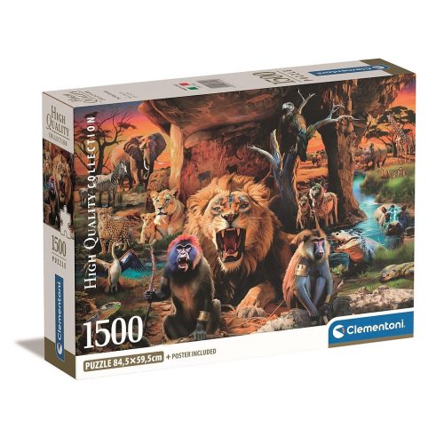 Állatos Tribal Society 1500 db-os Compact puzzle Clementoni