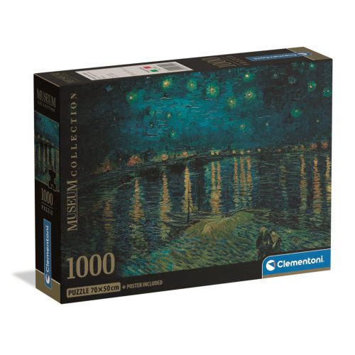 Művészet Starry Night Over the Rhône 1000 db-os Compact puzzle Clementoni
