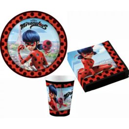    Katicabogár és Fekete macska kalandjai party szett 36 db-os 23 cm-es tányérral