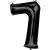 Fekete Black óriás szám fólia lufi 7-es,  88x55 cm