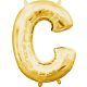 Arany Gold mini C betű fólia lufi 33 cm