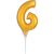 Arany Gold 6-os szám fólia lufi tortára 15 cm