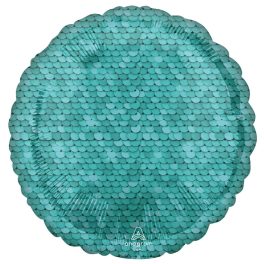 Kék Sequin mintás fólia lufi 43 cm