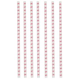 Flamingó Pink papír szívószál, 12 db-os szett