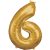 Arany Gold óriás szám fólia lufi 6-os, 86x58 cm
