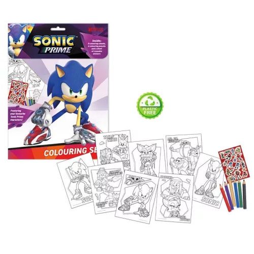 Sonic a sündisznó Prime színező + matrica szett 