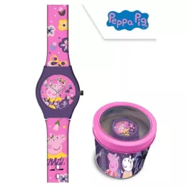 Peppa malac analóg karóra fém dobozban