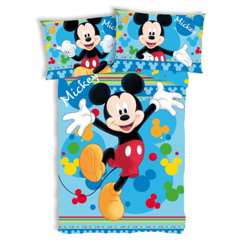 Disney Mickey Joyful gyerek, ovis ágyneműhuzat 100×135 cm, 40×60 cm