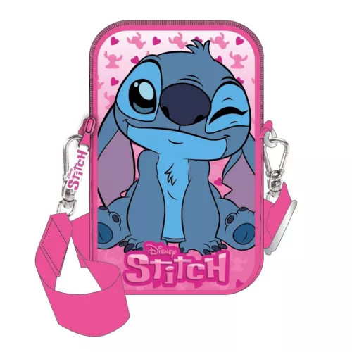  Disney Lilo és Stitch, A csillagkutya Pink Deluxe telefontartó táska 18 cm