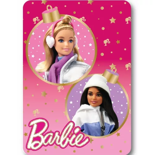 Barbie Winter Karácsonyi polár takaró 100x140cm