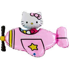 Hello Kitty Airplane Pink fólia lufi 76 cm
