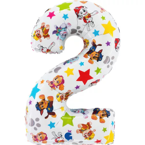 Mancs Őrjárat Star 2-es szám fólia lufi 66 cm