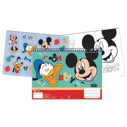  Disney Mickey Oh Boy A/4 spirál vázlatfüzet 40 lapos matricával