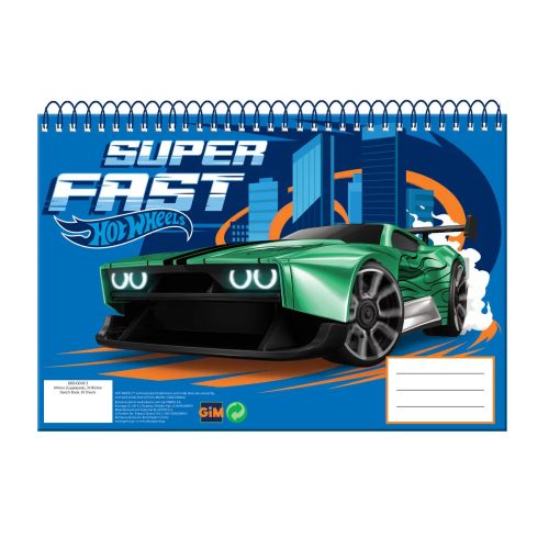 Hot Wheels Race A/4 spirál vázlatfüzet, 30 lapos 