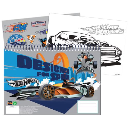Hot Wheels Speed A/4 spirál vázlatfüzet 40 lapos matricával 