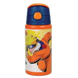   Naruto Fire Orange alumínium szívószálas kulacs akasztóval 500 ml