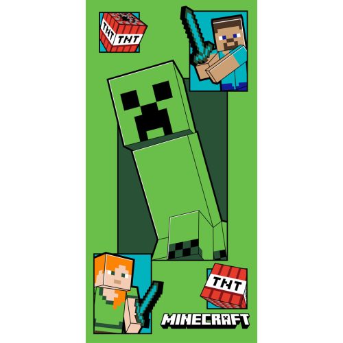 Minecraft Creeper Coming fürdőlepedő, strand törölköző 70x140cm