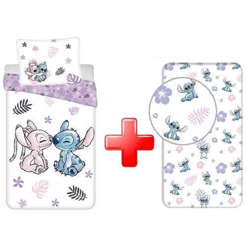 Disney Lilo és Stitch, A csillagkutya Boojiboo ágyneműhuzat és gumis lepedő szett 