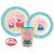 Peppa malac Kindness étkészlet, micro műanyag szett, pohárral 260 ml
