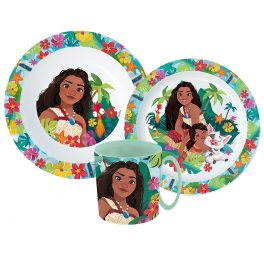   Disney Vaiana Lagoon étkészlet, micro műanyag szett bögrével 350 ml