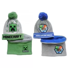 Minecraft gyerek sapka + csősál szett 52-54 cm 