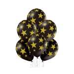 Csillagos Black Star léggömb, lufi szett 6 db-os 30 cm (12 inch)