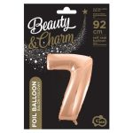 Rose Gold 7-es szám fólia lufi 92 cm