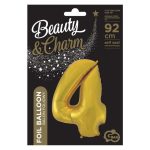 Arany 4-es Gold Mat szám fólia lufi 92 cm