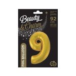 Arany 9-es Gold Mat szám fólia lufi 92 cm