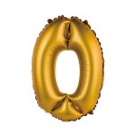 Arany Gold Matt 0-ás mini szám fólia lufi 35 cm