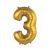 Arany Gold Matt 3-as mini szám fólia lufi 35 cm